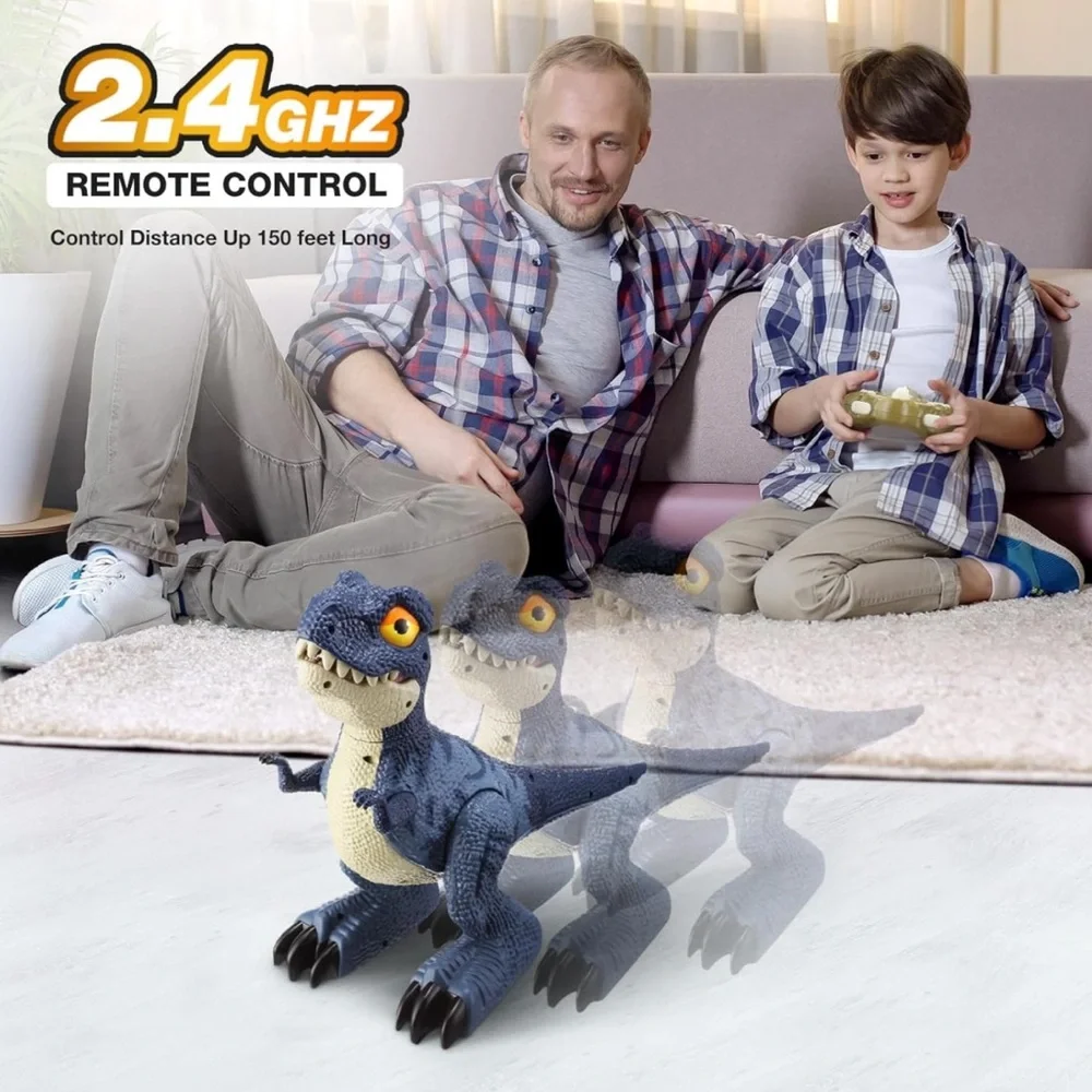 NWT RC Tyrannosaurus rex Dino Toy W/ Lights,‎ Music, Auto-Demo & Spray Function